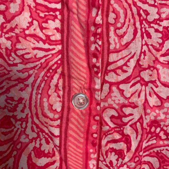 Oscar de la Renta Pink Label Pink Button Down Pajama Top Size XL - Picture 4 of 12